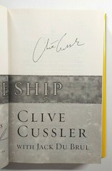 Plague Ship by Clive Cussler + Jack Du Brul HCDJ Signed 1st Edition 2008 Oregon