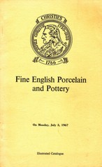 1967 FINE ENGLSIH PORCELAIN & POTTERY Christie’s UK Catalogue Illustrated