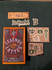 Legends & Lattes Set – Book, Signed Bookmark, Pin Set, Stickers