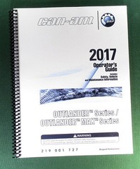 2017 Can-Am Outlander Max 1000R Owner’s Manual: 212 Pages & Protective Covers!