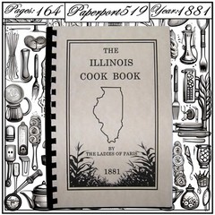 “1881” The Illinois Vintage Cook Book 164 Pages
