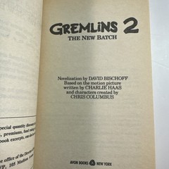 Gremlins 2: The New Batch By David Bischoff First Printing 1990 Mass Market PB