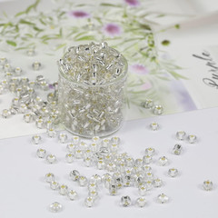 Clear Silver Lined Color 4mm Seed Beads About 1200pcs/100Grams in Bag, 6/0 Glass