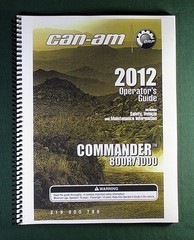 2012 Can-Am Commander 800R Owner’s Manual: 150 Pages & Protective Covers