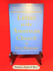 Letter To The American Church Eric Metaxas 2022 Hardcover VERY GOOD