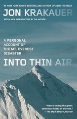 Into Thin Air: A Personal Account of – Paperback, by Jon Krakauer – Very Good j