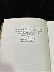 Mark Twain Wit & Wisecracks – 1961 Peter Pauper Press – h/c d/j
