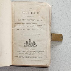 Antique Holy Bible Pocket Bible 1878 Inscription Leather Bound with Brass Clasp
