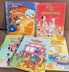 Lot of 5 Walt Disney’s Little Golden Books Vintage 1978-1991 Hardcover Ephemera