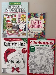 Lot of 4: Coloring Books Seasonal Holiday Christmas Easter paperback: Free Ship!