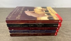 Chronicles Of Narnia C.S. Lewis Lot 5 Scholastic Paperback Books Set Multicolor