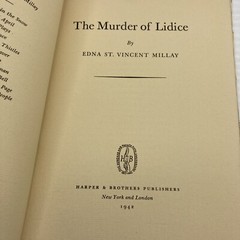 The Murder of Lidice Edna St. Vincent Millay First Edition 1942 Softcover Poetry
