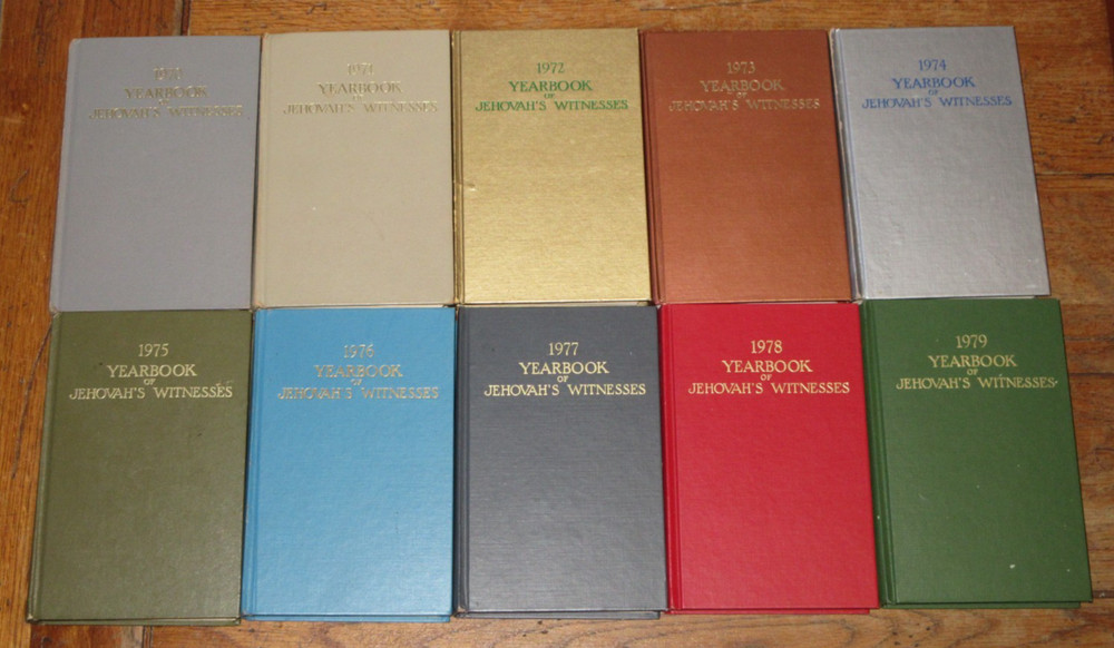 Lot of 10 Yearbook of Jehovah’s Witnesses Watchtower HC Books 1970-1979 Complete