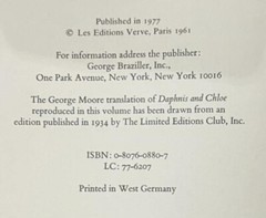 DAPHNIS & CHLOE with 42 COLOR LITHOGRAPHS by MARC CHAGALL – 1977 Editions Verve