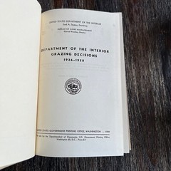 VTG Department of the Interior Grazing Decisions 1936-1958 Hardcover Book READ