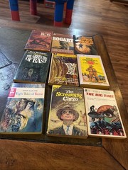 Lot Of 9 1970s 1960s Sci Fi Books Rohmer, Leiber, Wells, Poe, Bloch