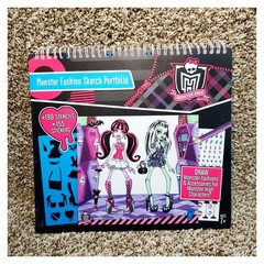 Monster High Monster Fashion Sketch Portfolio 34 Sketch Sheets Sticker Stencils