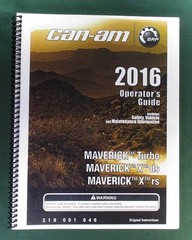 2016 Can-Am Maverick X DS 1000R Owner’s Manual: 164 Pages & Protective Covers!