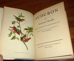 AUDUBON-1936 Biography-CONSTANCE ROURKE-12 Color Audubon Plates-Ex HC w/DJ oop!