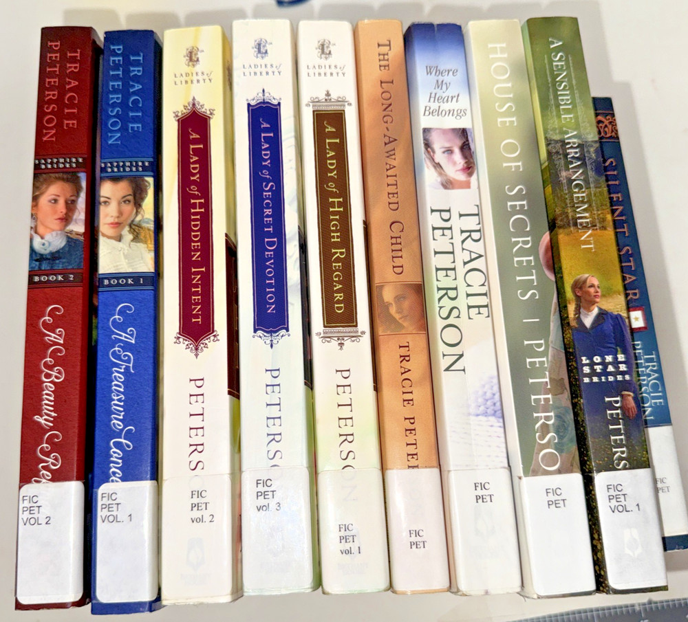 Tracie Peterson Book Series Lot of 10; Christian Romance; Historical; TPB