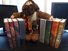 Harry Potter Series 1-8 1st Editions Hard Cover & Hagrid Gund Plush W/tag & Keys