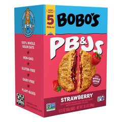 Pb&Js, Peanut Butter Oat Crust with Strawberry Filling, 5 Pack of 2.1Oz Oat Snac