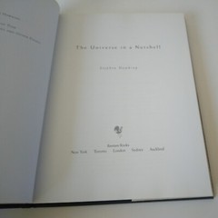“The Universe In A Nutshell”-Stephen Hawking, Bantam 1st Ed./Print 2001 HC DJ VG