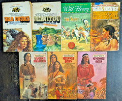 Western / Native American Indian Themed Paperback 7 Book Lot Westerns Novels