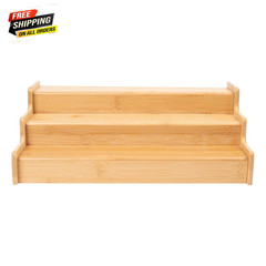 Bamboo Organizers Expandable Spice Rack, 3-Tier, 12.91-22.4X7.67X4.4 In