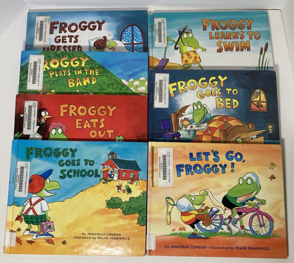 Lot of 7 Froggy books by Jonathan London & Frank Remkiewicz Hardcover EX-LIBRARY