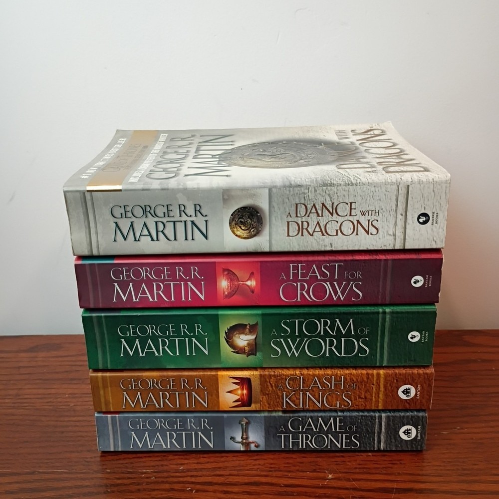 A Song of Ice and Fire Game of Thrones 5 Book Set LARGE Trade Paperback, Martin