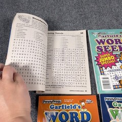Penny Press Dell GARFIELD 4 Super Jumbo Word Seek Search Puzzle Books READ