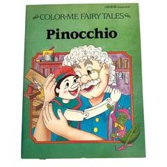 Pinocchio Coloring Book Disney 90s Vintage Color Me Fairy Tales 10.5” x 8” Usa