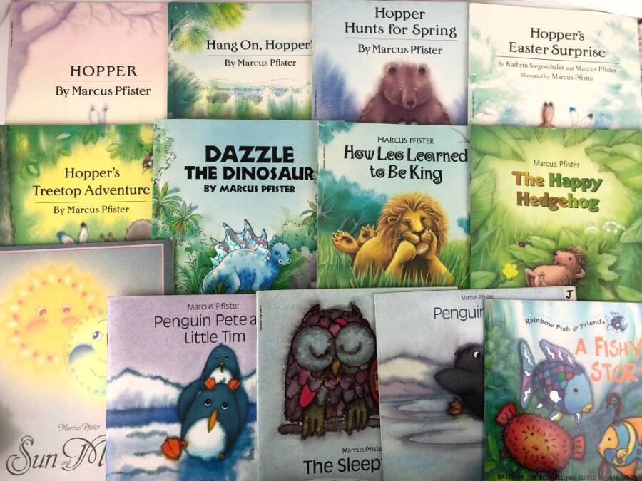 LOT 13 Marcus Pfister Picture Books Fister Hopper Penguin Pete Dazzle Dinosaur