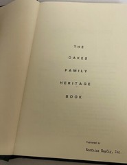 THE OAKES FAMILY HERITAGE BOOK by Beatrice Bayley