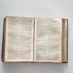 Antique c1860s Victorian Holy Bible Leather Bound Pocket Edition with Gilt Edges