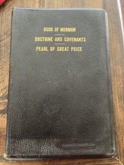 1952 Large Print Black Leather LDS Triple Scriptures 9-1/2” X 6-1/4”