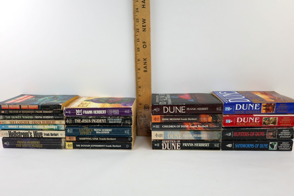 Frank Herbert Paperback Sci-fi Book Lot of 21 -Soul Catcher,Dosadi, & Dune Books
