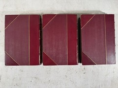 Mark Twain: A Biography by Paine 3 Antique Fine Binding Red Leather Books