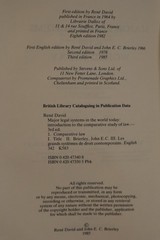 Major Legal Systems in the World Today Legal Classics Library hardcover 1990