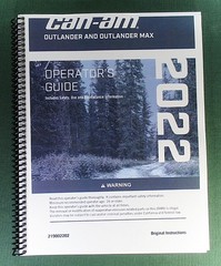 2022 Can-Am Outlander 570 DPS Owner’s Manual: 254 Pages & Protective Covers!