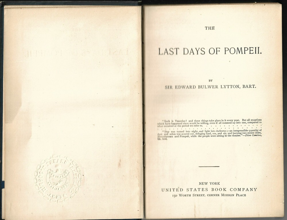 Edward Bulwer Lytton, The Last Days of Pompeii (1890s U.S. HC) Very Good
